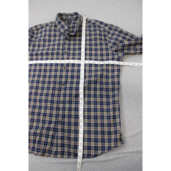 Uniqlo Long Sleeve Button-Down Shirt Men's Size XL Blue Beige Windowpane Check - Picture 6 of 6